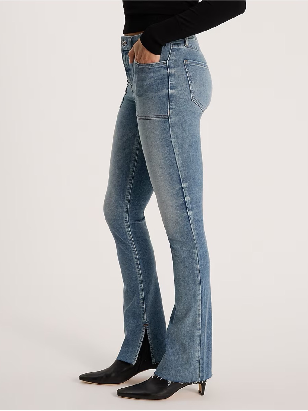 Express Skyscraper Ultra Flexx Mid-rise Flare Jeans Size 4